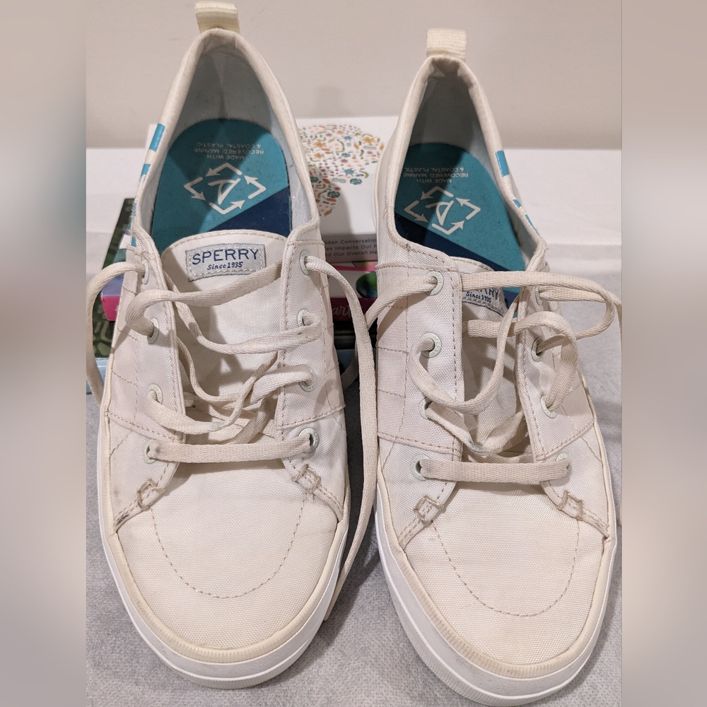 Sperry Bionic Women's STS85096 Off-White Canvas Sneakers